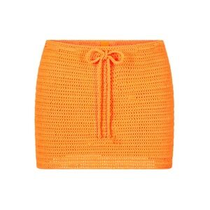 SKIMS Crochet Swim Mini Skirt - Neon Orange